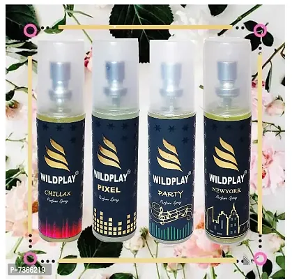 Wildplay Parfume Set Of 4 Chillax,Pixel,Party  Newyork Spray Prafume-thumb0