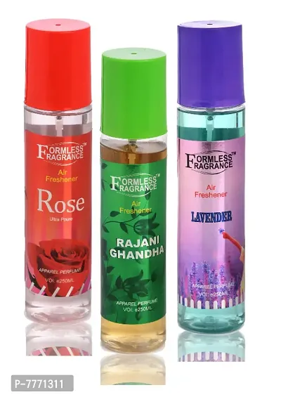 Formless Rose, Rajanigandha  Lavender Room Air Freshener 250ml each pack of 3