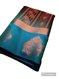 Stylish Art Silk Green Jacquard Saree with Blouse piece-thumb1