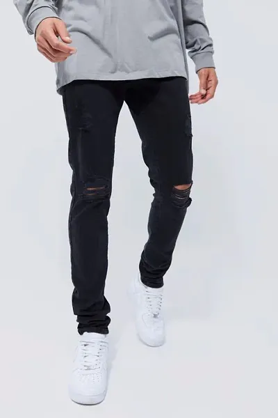 Men Black Slim Fit Mid-Rise Clean Look Stretchable Jeans