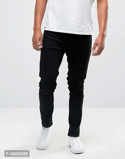 Men Black Slim Fit Mid-Rise Clean Look Stretchable Jeans-thumb0