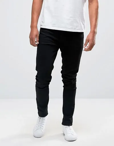 Men Black Slim Fit Mid-Rise Clean Look Stretchable Jeans