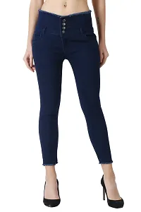 Women Denim Dark Blue Stretchable Jeans-thumb1