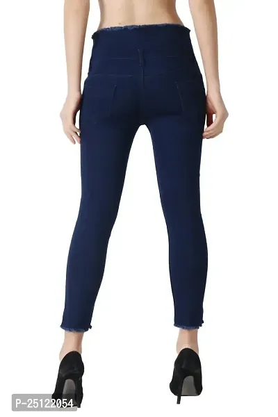 Women Denim Dark Blue Stretchable Jeans-thumb3