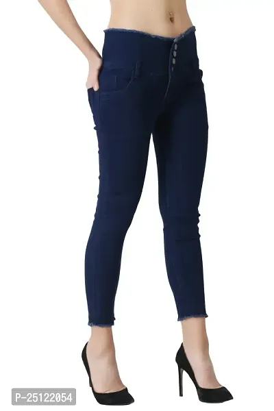 Women Denim Dark Blue Stretchable Jeans-thumb5