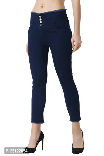 Women Denim Dark Blue Stretchable Jeans-thumb4