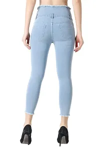 Women Denim Sky Blue Stretchable Jeans-thumb3