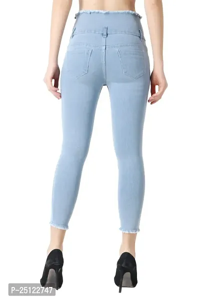 Women Denim Sky Blue Stretchable Jeans-thumb4