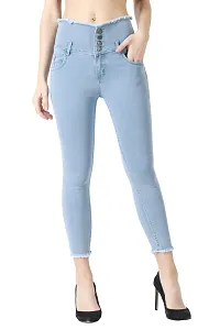 Women Denim Sky Blue Stretchable Jeans-thumb4