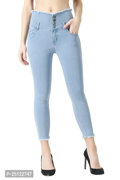 Women Denim Sky Blue Stretchable Jeans-thumb5