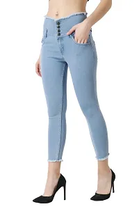 Women Denim Sky Blue Stretchable Jeans-thumb1