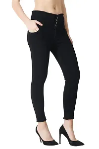 Women Denim Black Stretchable Jeans-thumb4