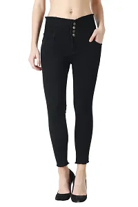 Women Denim Black Stretchable Jeans-thumb1