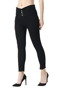 Women Denim Black Stretchable Jeans-thumb2