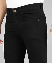 Men Slim Mid Rise Black Jeans-thumb1