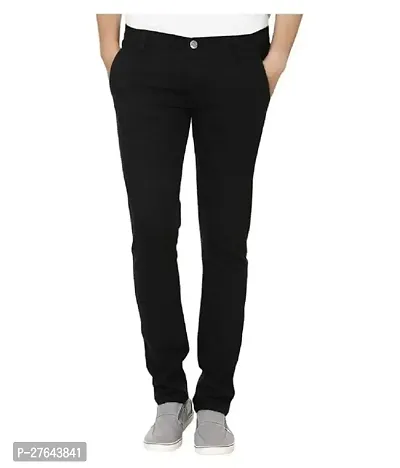 Men Slim Mid Rise Black Jeans