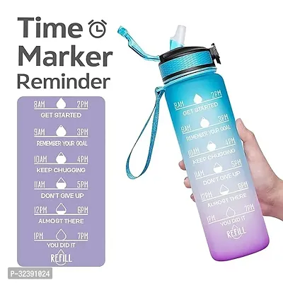 Motivational Sipper Bottle For Adults With Time Measurement BPA Free Non-Toxic 1 Litre-thumb0