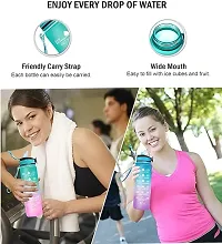 Motivational Sipper Bottle For Adults With Time Measurement BPA Free Non-Toxic 1 Litre-thumb2