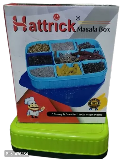 Plastic Square 9 Sections Multipurpose Masala Rangoli Dabba Box Set-thumb0