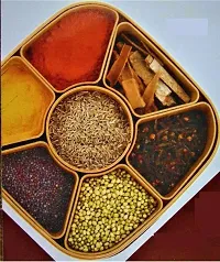 Plastic Square 7 Sections Multipurpose Masala Rangoli Dabba Box Set-thumb3