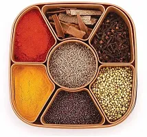 Plastic Square 7 Sections Multipurpose Masala Rangoli Dabba Box Set-thumb1