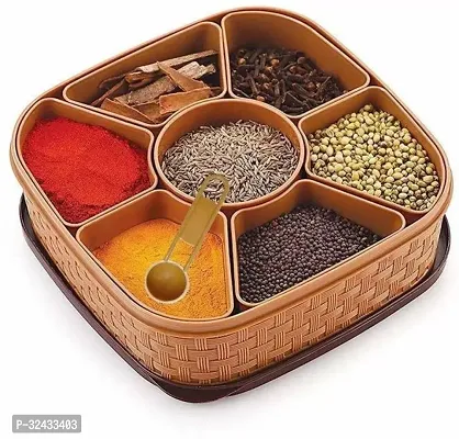 Plastic Square 7 Sections Multipurpose Masala Rangoli Dabba Box Set-thumb2