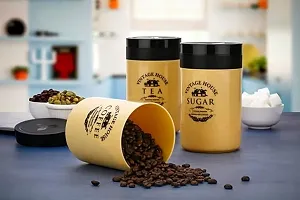 Plastic Canisters Lift Up Sugar Tea Coffee Container Set Of 3 - 800 ml Each-thumb3