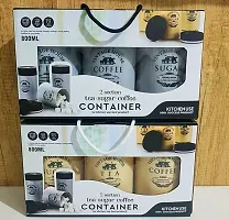 Plastic Canisters Lift Up Sugar Tea Coffee Container Set Of 3 - 800 ml Each-thumb2