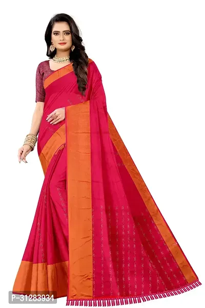 Stylish Brasso Pink Printed Saree with Blouse Piece For Women-thumb0