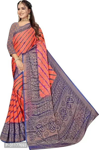 Stylish Brasso Pink Printed Saree with Blouse piece For Women-thumb0