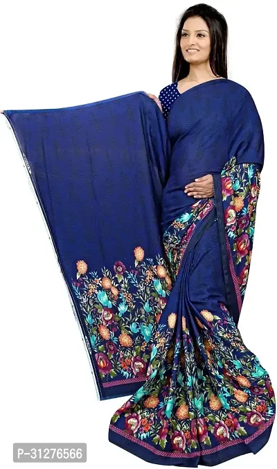 Stylish Chiffon Multicoloured Printed Saree with Blouse Piece For Women-thumb0