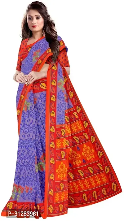 Stylish Chiffon Multicoloured Printed Saree with Blouse Piece For Women-thumb0