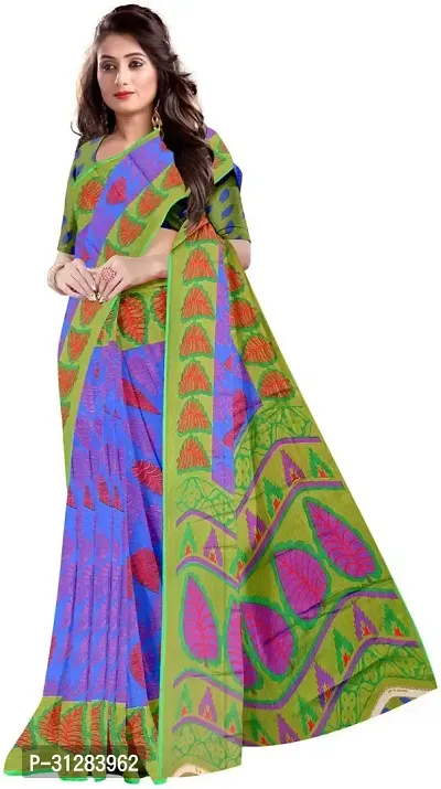 Stylish Chiffon Multicoloured Printed Saree with Blouse Piece For Women-thumb0