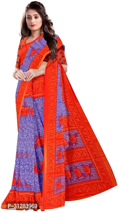 Stylish Chiffon Multicoloured Printed Saree with Blouse Piece For Women-thumb0