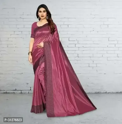 Stylish Art Silk Maroon Solid Saree with Blouse Piece For Women-thumb0