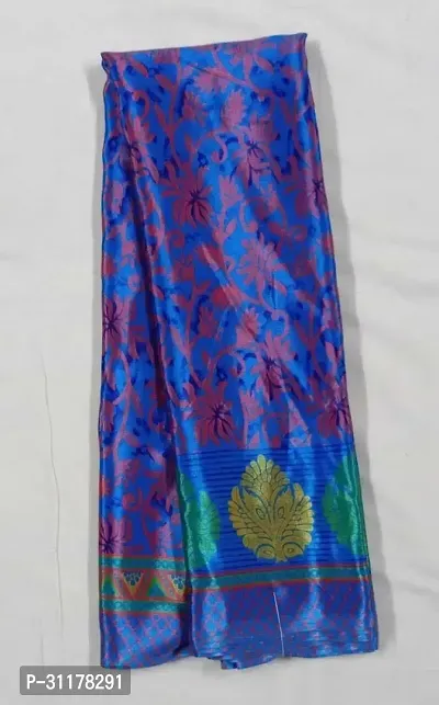 Stylish Georgette Blue Printed Saree with Blouse piece For Women-thumb0