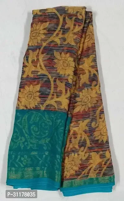 Stylish Brasso Multicoloured Printed Saree with Blouse piece For Women-thumb0