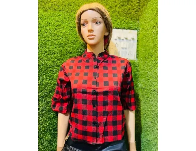 Fancy Blend Checked Shirt For Women