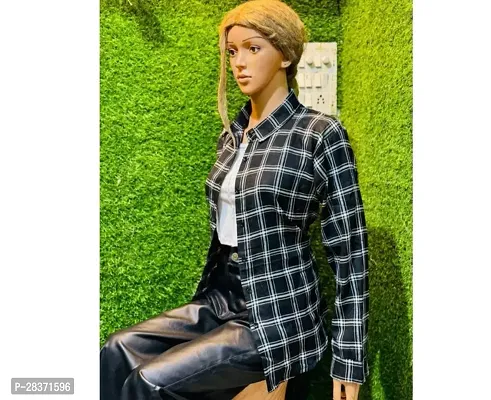 Fancy Cotton Blend Checked Shirt For Women