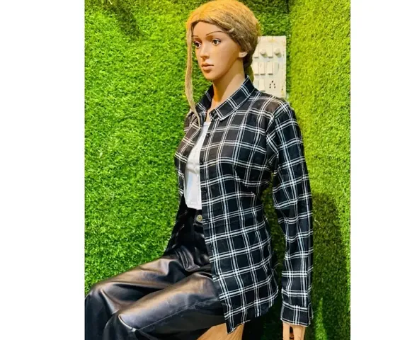 Fancy Blend Checked Shirt For Women