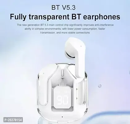 Stylish White In-ear Bluetooth Wireless Earbuds With Microphone