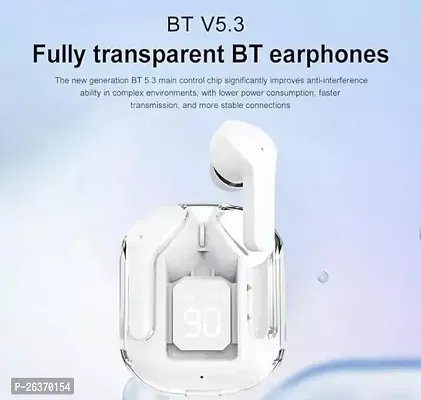 Stylish White In-ear Bluetooth Wireless Earbuds With Microphone-thumb0