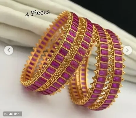 Gold Plated Brass Bangles for Women's-thumb0
