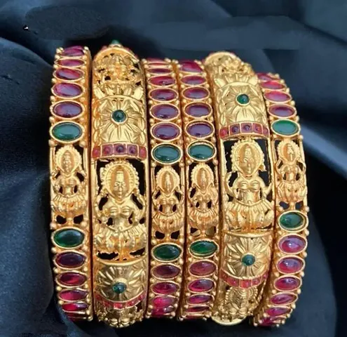 Gold Temple Style Beautiful Tradition Bangles