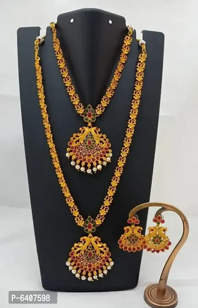 Golden Brass Necklace Sets Pack of 2