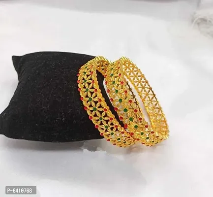 Gold Plated Brass Bangles for Women's-thumb0