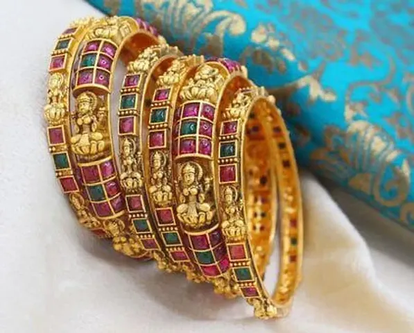 Gold Temple Style Beautiful Tradition Bangles