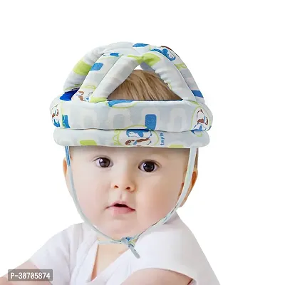 Baby Moo Penguin Blue Cushioned Safety Helmet-thumb0