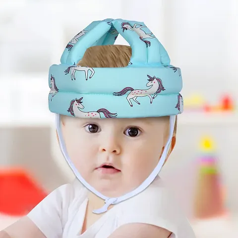 Baby Moo Unicorn Head Protection Adjustable Cushioned Safety Helmet Turquoise