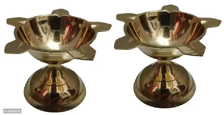 Decorative Akhand Diya Deepak For Pooja Decoration 4.6 Cm-Pack Of 2